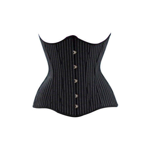 Black Pinstripe Longline Underbust Corset