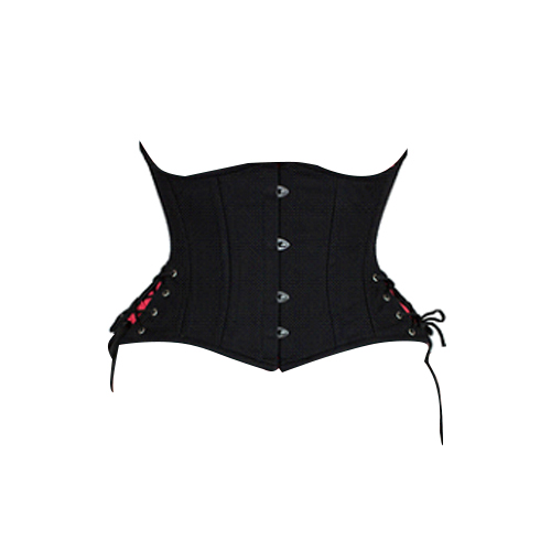  Black Satin Longline Underbust Hip Ties 