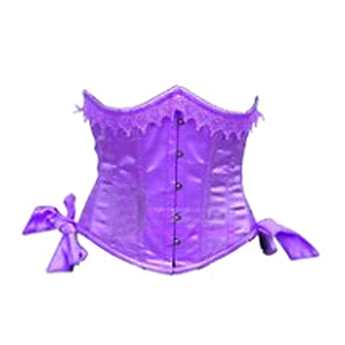 Purple Satin with  side Ties Corsets