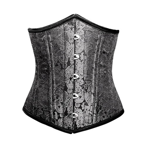 Silver Black Brocade UB Corset