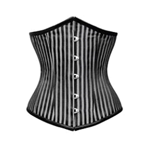 White Black Pinstripe UB Corset