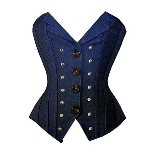 Blue Denim Corset Vest