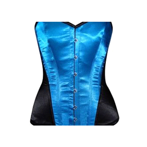 Royal Blue Satin Steel Boned Corset