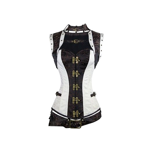 Black White Steampunk Corset