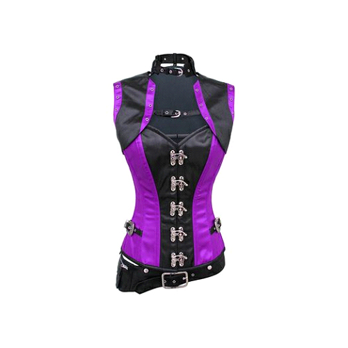 Purple Black Steampunk Corset