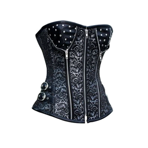 Black Brocade Steampunk Corset