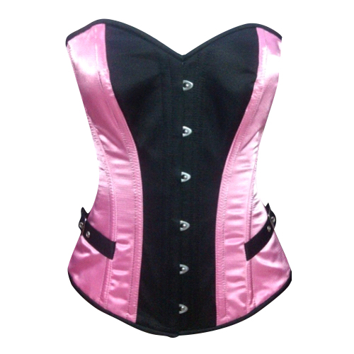 Pink Black Satin OB Corset