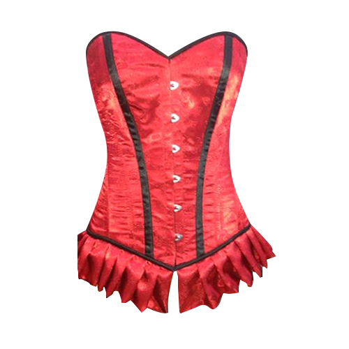 Red Satin with Black Strape OB Corset