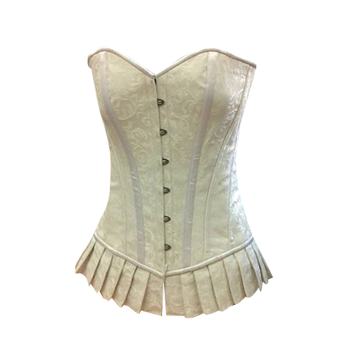 Cream color Brocade with Frill OB Corset