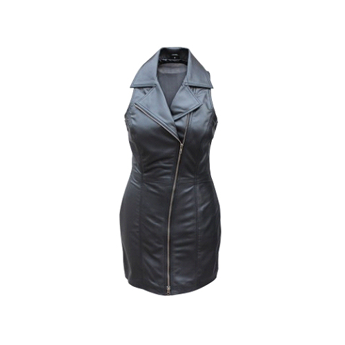 100% Genuine Soft Sexy Lamb Skin Leather Women Dress