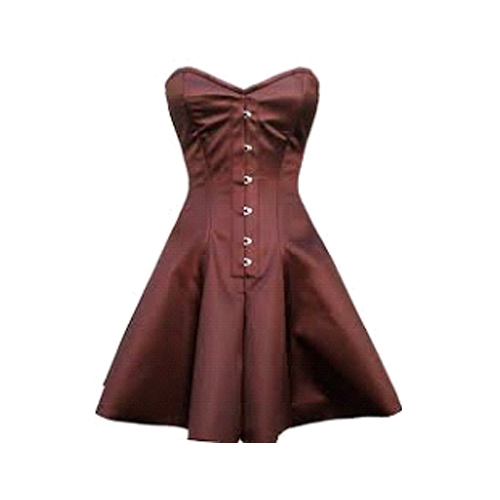 Brown-Satin-OB-Corset-Dress