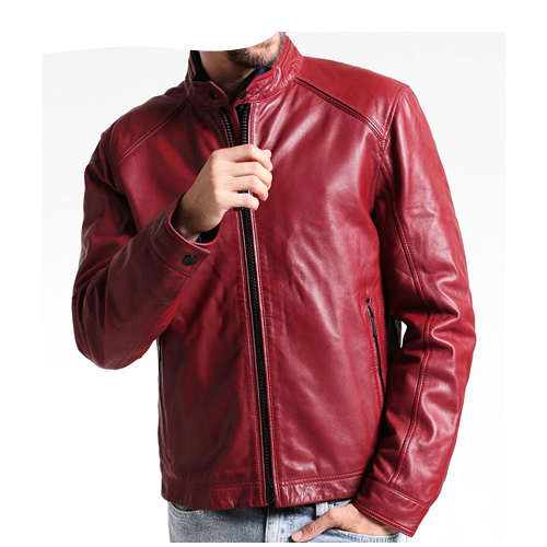 FLAMMING RED LEATHER JACKET