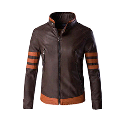 MENS MOTORCYCLE PU LEATHER JACKET