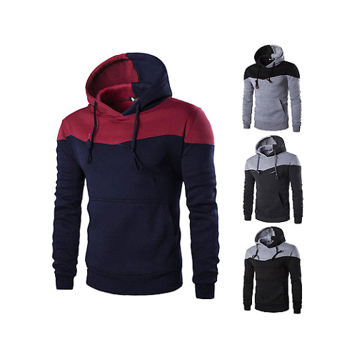 Mens Slim Fit Hoodie Warm Hooded Sweatshirt Coat Jacket 