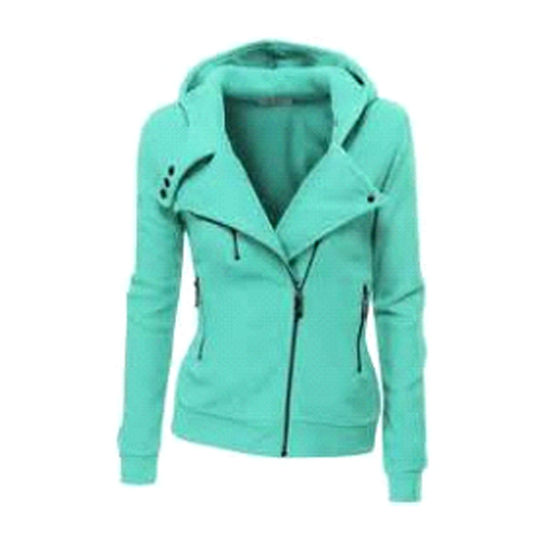 women pale green fleece hoodie